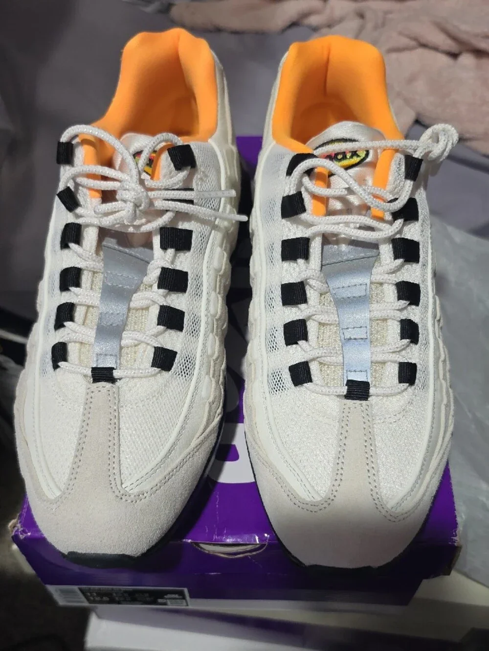 Nike Men's Air Max 95 Sneakers White Black Orange